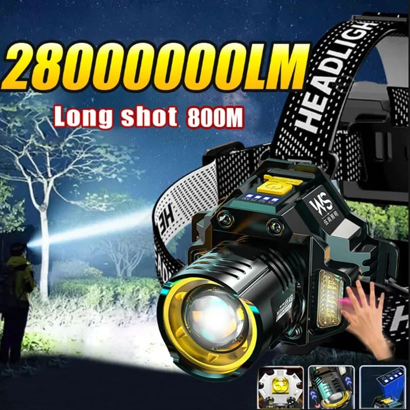 Fishing Headlamp - 強力な LED ヘッドランプモーションセンサーヘッドライト 18650 充電式 COB