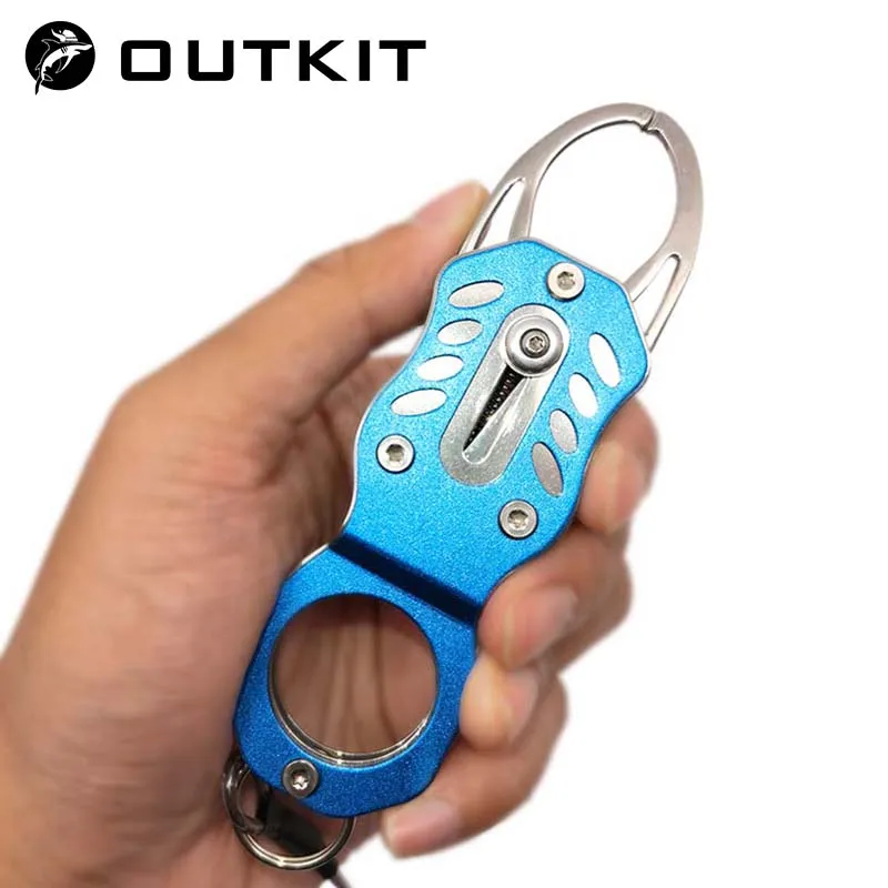Fishing Equipment And Tools - アウトキットフィッシュリップグリッパーグラバーコントローラー、紛失防止ロープ付きポータブルアルミニウムサルトイフィッシング機器ツール