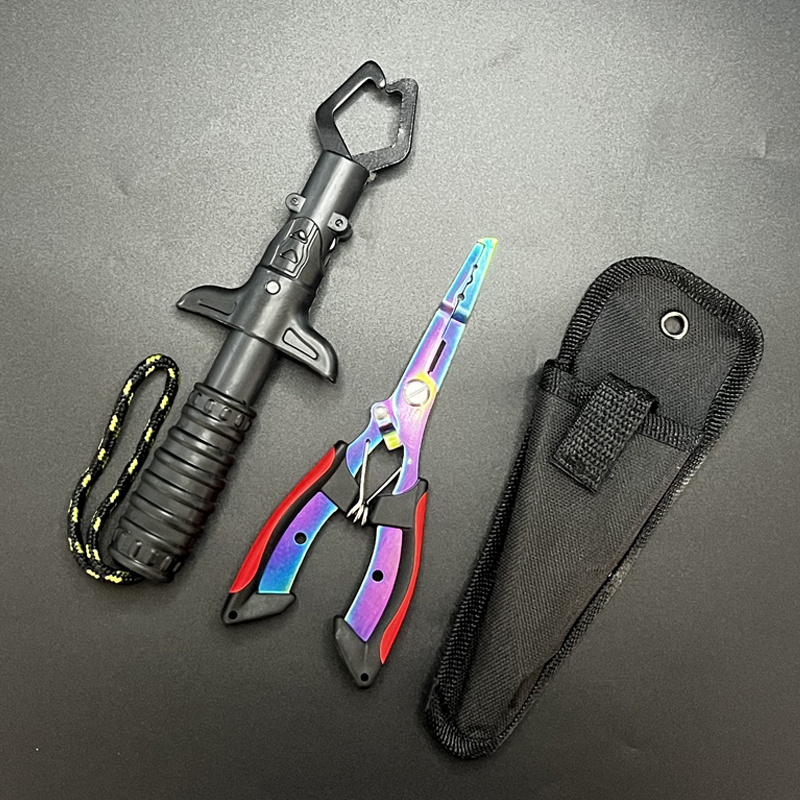 Fishing Equipment Pictures - 釣り用プライヤーとグリッパーセット、魚の口掴み器、釣り用プライヤー、フックリムーバー、アイスフィッシング用スプリットリングプライヤー付き
