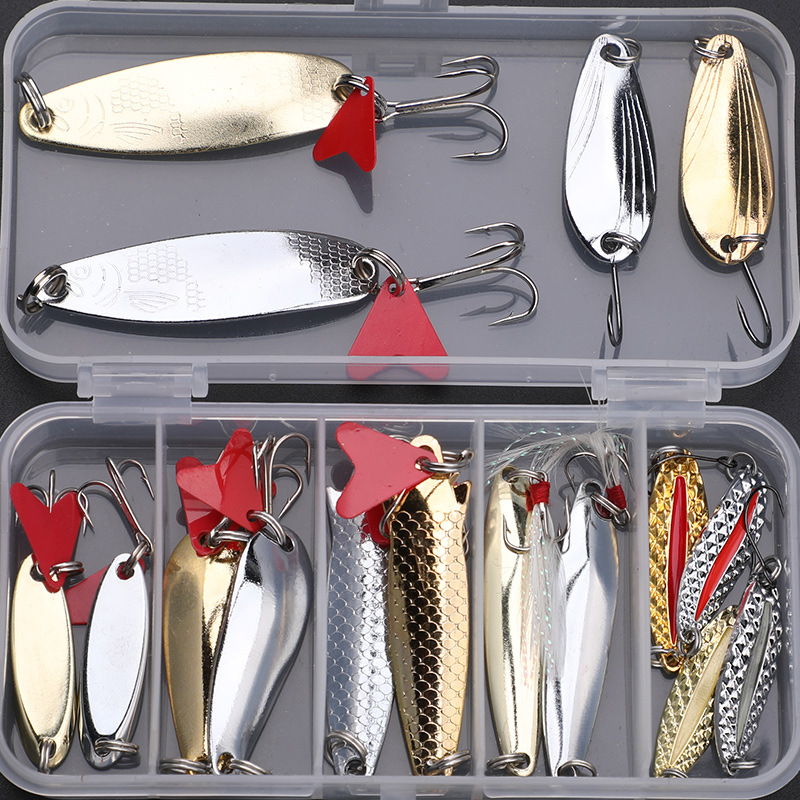 Fishing Equipment Kit - 釣り用ルアーキット 16個セット トローリングジギングルアー メタルスプーン バス・パイク用 クランクタックルアクセサリー