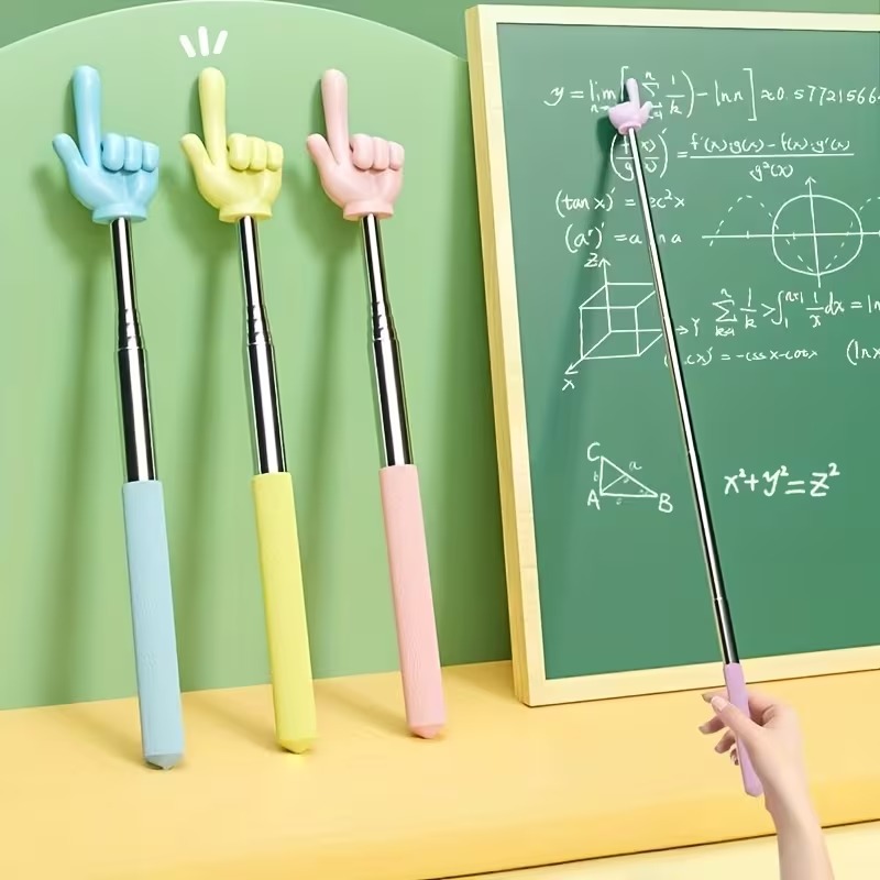 Telescopic Fishing Rod - 高品質ステンレス製ティーチングポインター伸縮式ロッドフィンガーデザインティーチングスティック教室用フィンガーポインター教師用