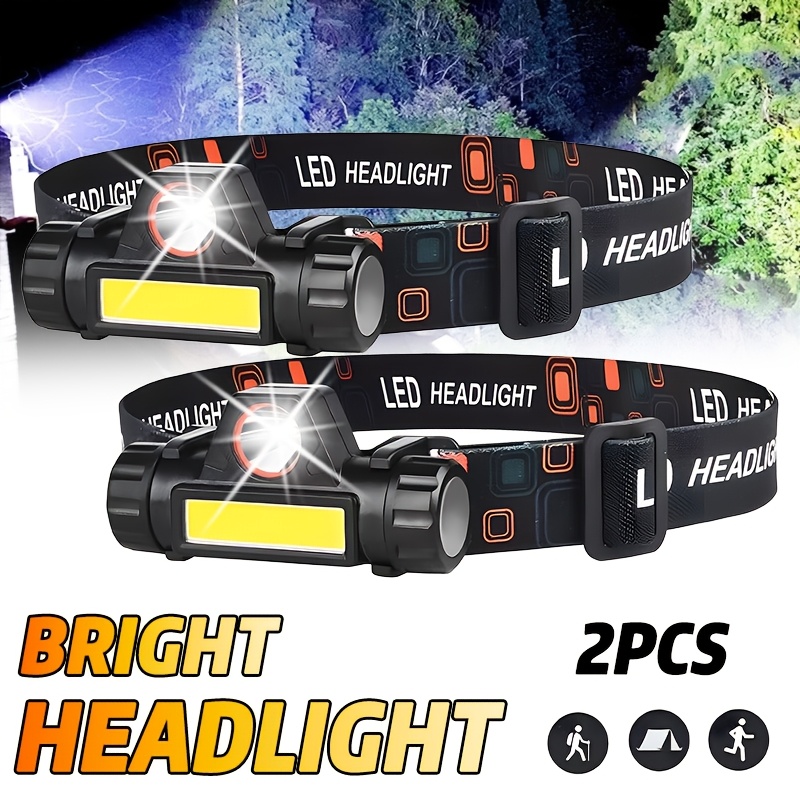 Fishing Headlamp - 充電式 COB LED USB ヘッドランプ強力な磁気強力なヘッドライト超高輝度防水ヘッドトーチ屋外釣り用