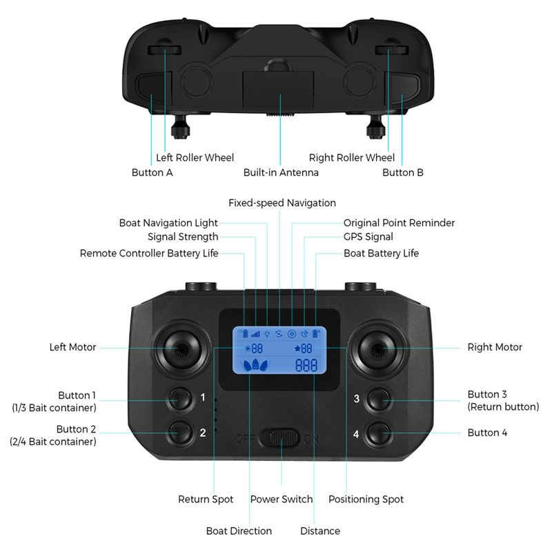 ABKQ-釣り餌ボートリモコン LCD スクリーンディスプレ - Fishing Equipment For Beginners のレビューと価格