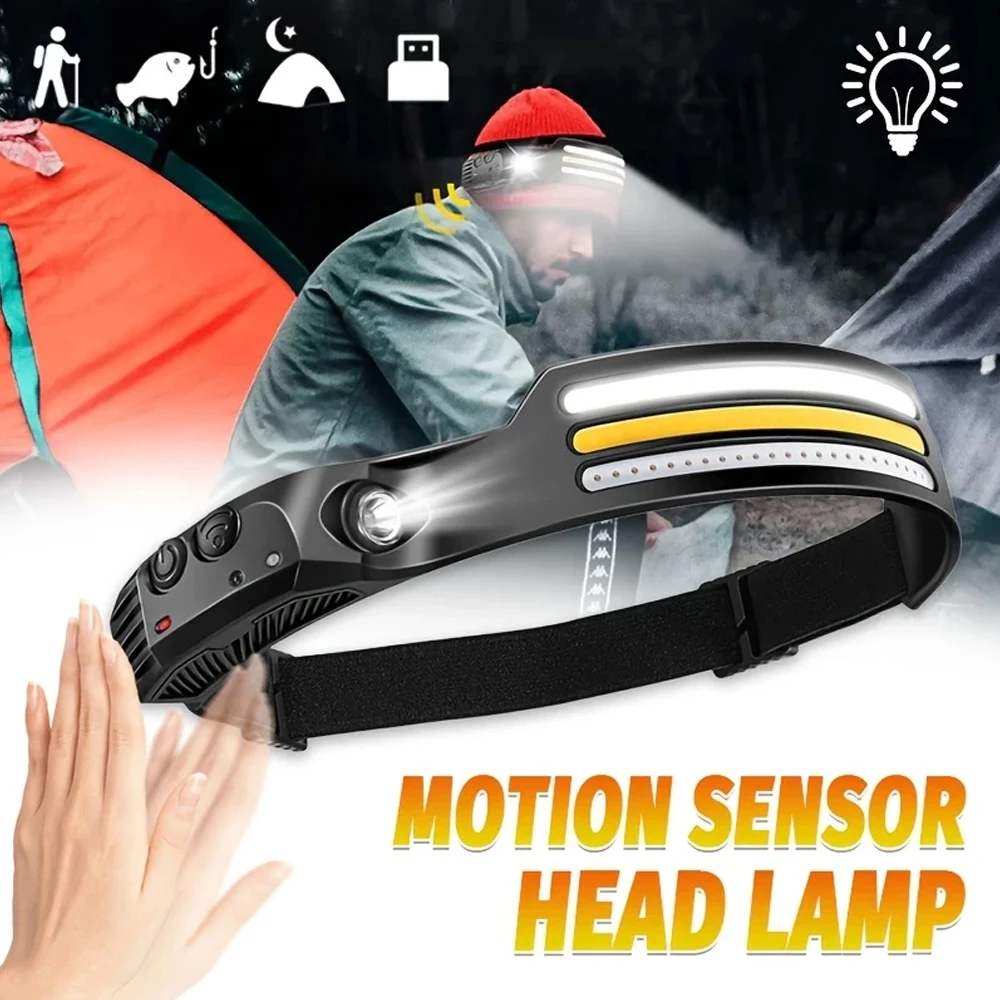 充電式 COB LED 誘導ヘッドランプ内蔵バッテリー 10 - Fishing Headlamp のレビューと価格
