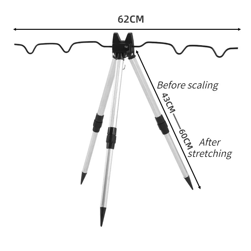 1 セット釣り伸縮式位置決めアルミ合金三角ブラケット釣り具タ - Telescopic Fishing Rod のレビューと価格