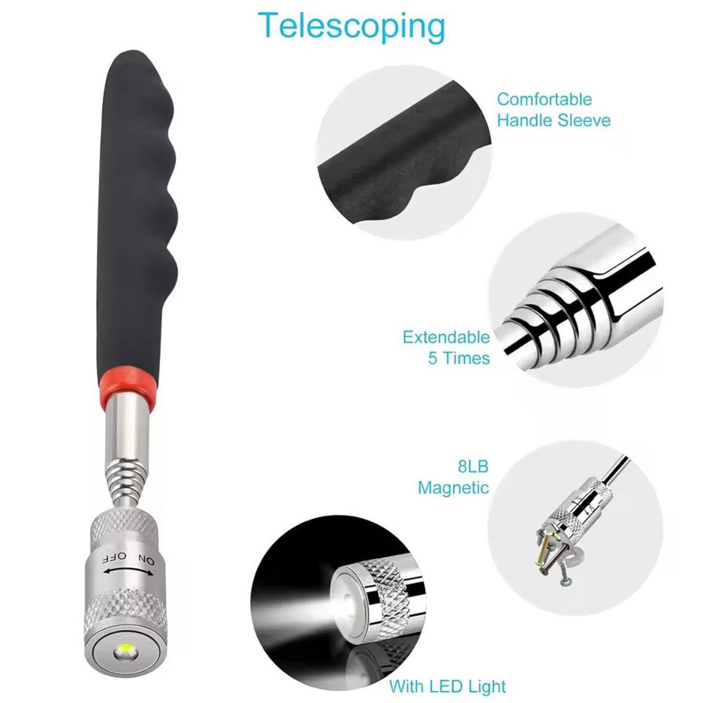伸縮式磁気ペン LEDライト付き 拡張可能なピックアップロッ - Telescopic Fishing Rod のレビューと価格