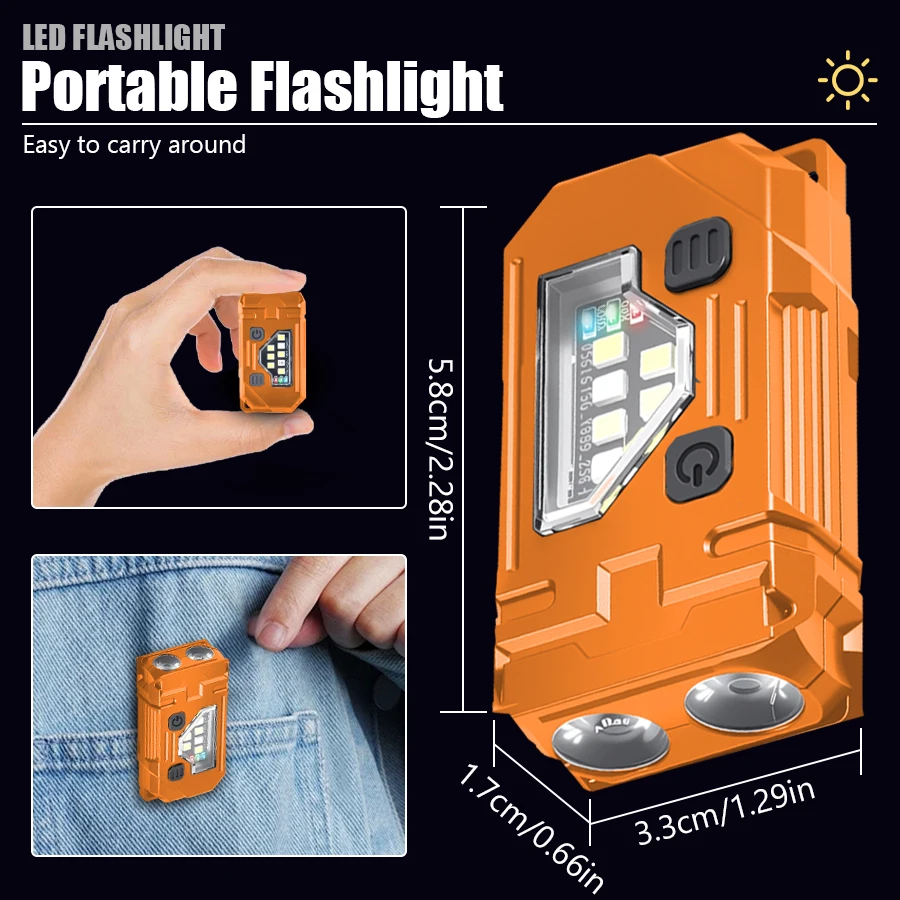 ミニキーホルダー EDC 懐中電灯充電式磁気トーチ超高輝度ポ - Fishing Headlamp のレビューと価格