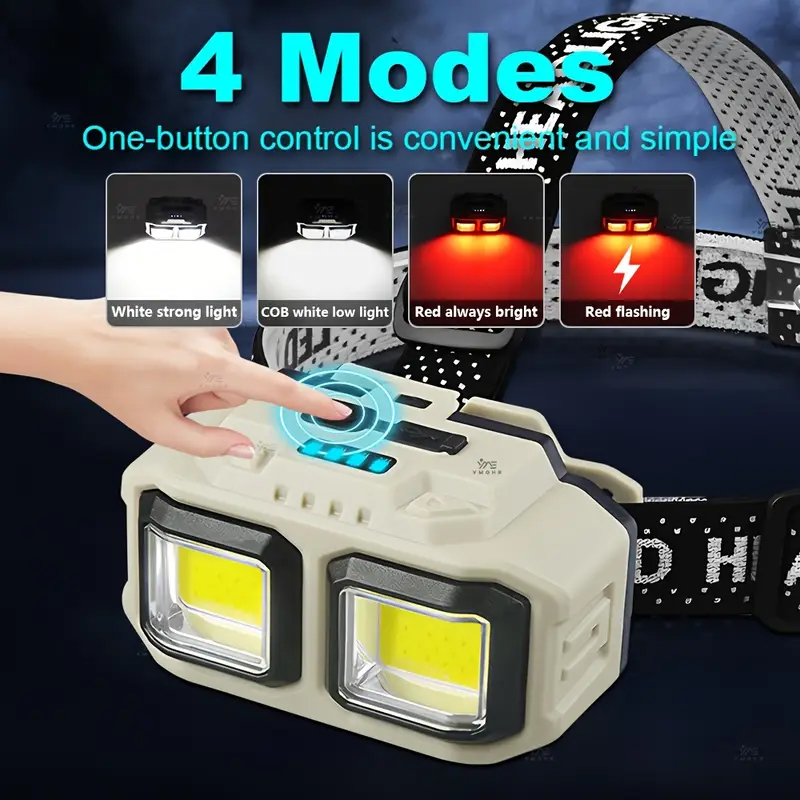 COB LED ヘッドランプ充電式ヘッドライト防水作業灯安全 - Fishing Headlamp のレビューと価格