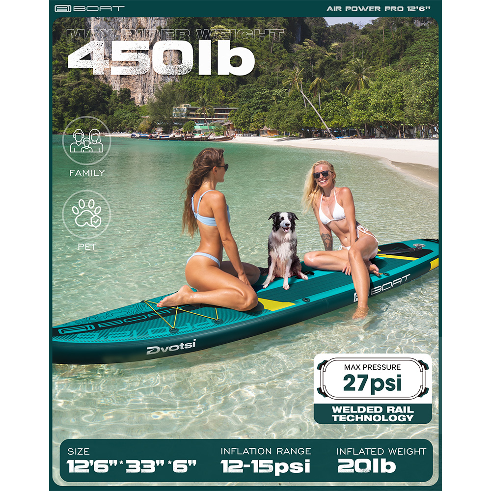 AIBOATグリーンプロSUP防水インフレータブルパドルボー - Fishing Equipment For Beginners のレビューと価格