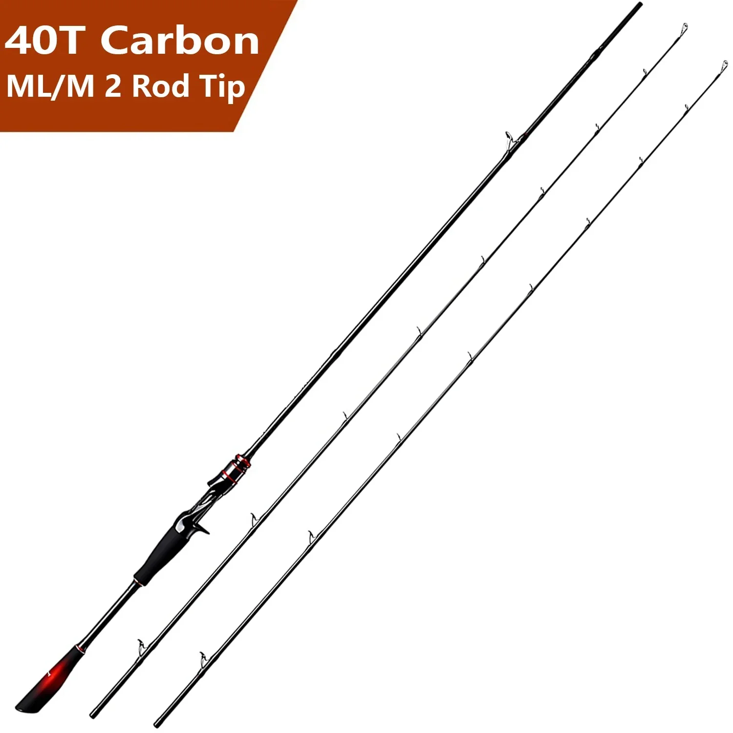 40T カーボンファイバールアー釣竿 2 ヒント、ML M  - Fishing Equipment Brands のレビューと価格