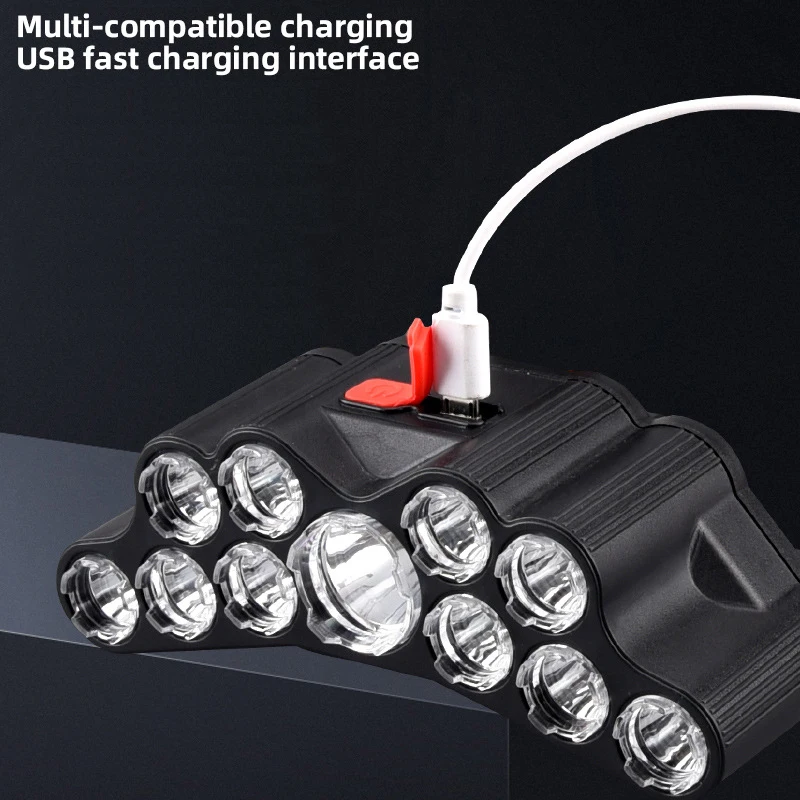 11 LED ヘッドランプ強力な光ヘッドランプ Type-C - Fishing Headlamp のレビューと価格