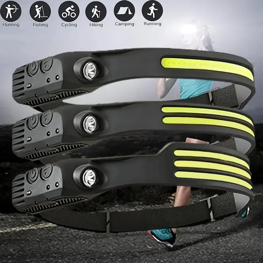 LEDセンサーヘッドランプ内蔵バッテリーUSB充電式COBヘ - Fishing Headlamp のレビューと価格