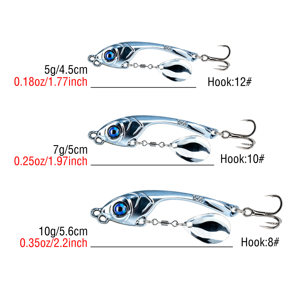 10個入り/箱 ダブルホールメタルVIBルアー 5g 7g  - Fishing Equipment Kit のレビューと価格