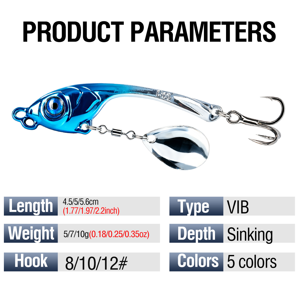 10個入り/箱 ダブルホールメタルVIBルアー 5g 7g  - Fishing Equipment Kit のレビューと価格