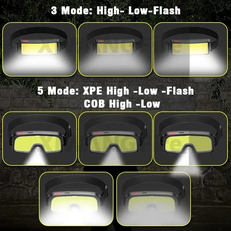 強力な COB LED ヘッドランプ Type-c 充電式ヘ - Fishing Headlamp のレビューと価格
