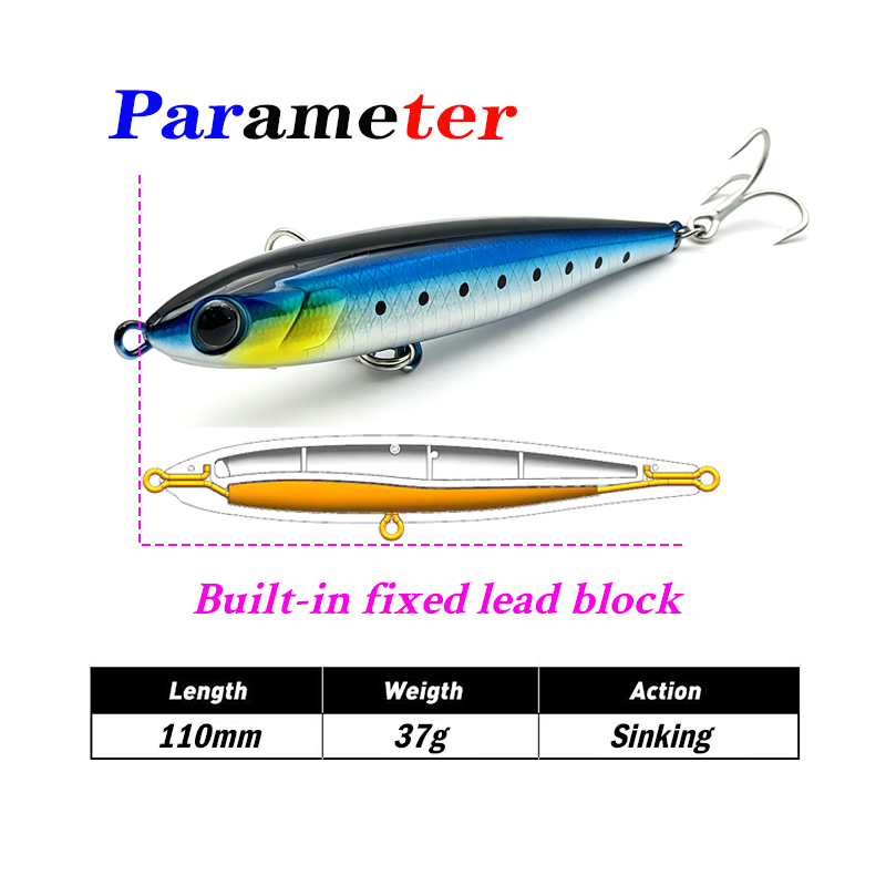 テスター 110mm 37g ヘビーシンキングペンシルベイト - Fishing Equipment Japan のレビューと価格