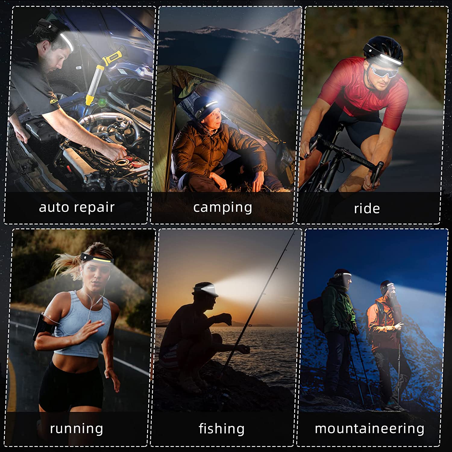 センサーヘッドランプ LED ヘッド懐中電灯 充電式ヘッドラ - Fishing Headlamp のレビューと価格