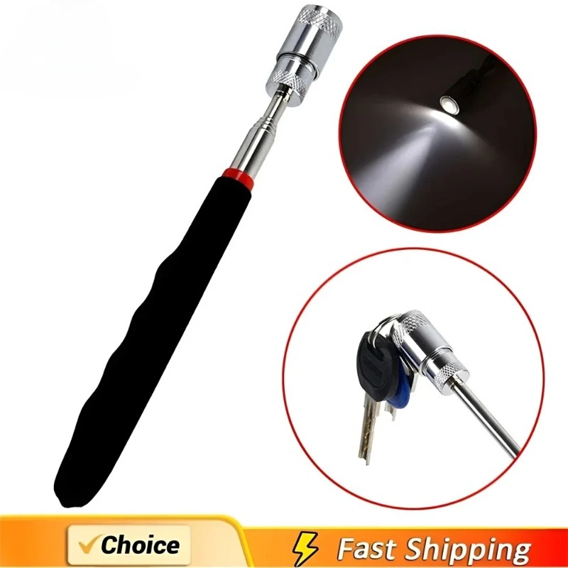 伸縮式磁気ペン LEDライト付き 拡張可能なピックアップロッ - Telescopic Fishing Rod のレビューと価格