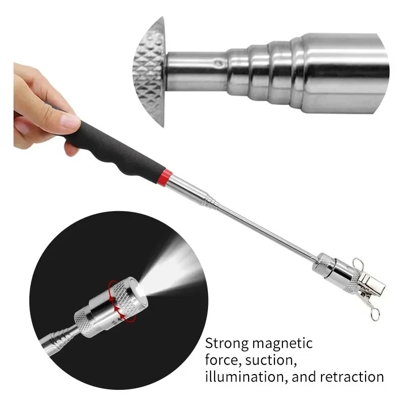 伸縮式磁気ペン LEDライト付き 拡張可能なピックアップロッ - Telescopic Fishing Rod のレビューと価格