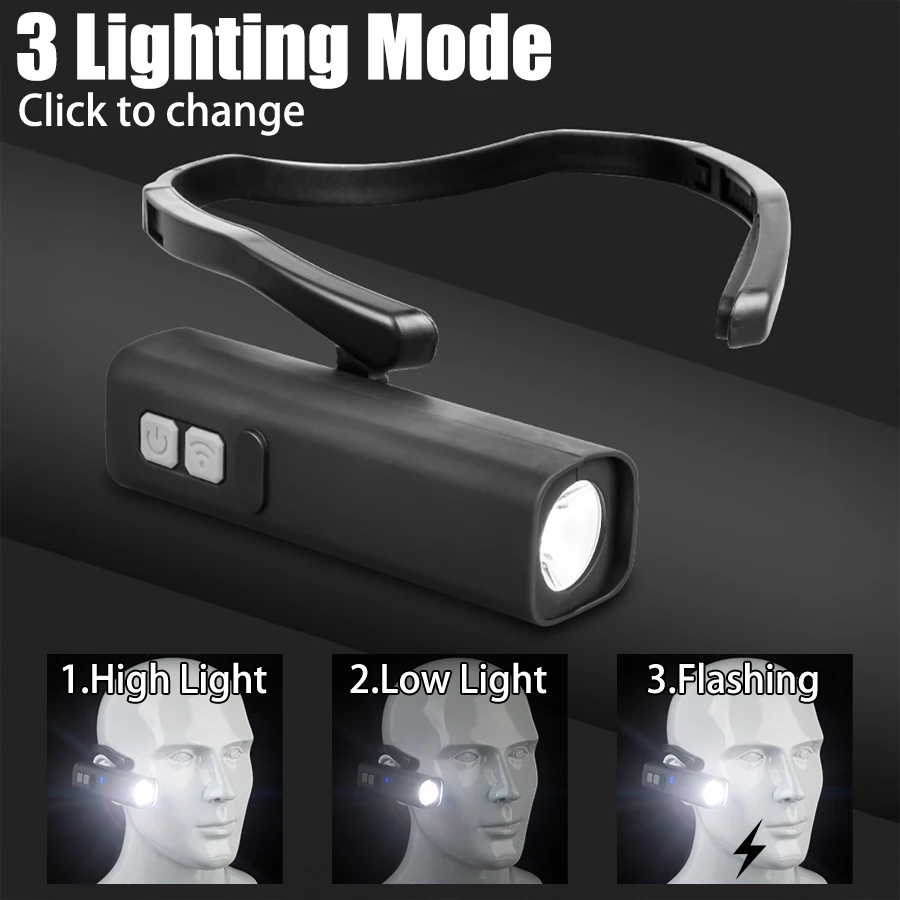 充電式イヤークリップヘッドランプ誘導LEDヘッドライト防水ヘ - Fishing Headlamp のレビューと価格