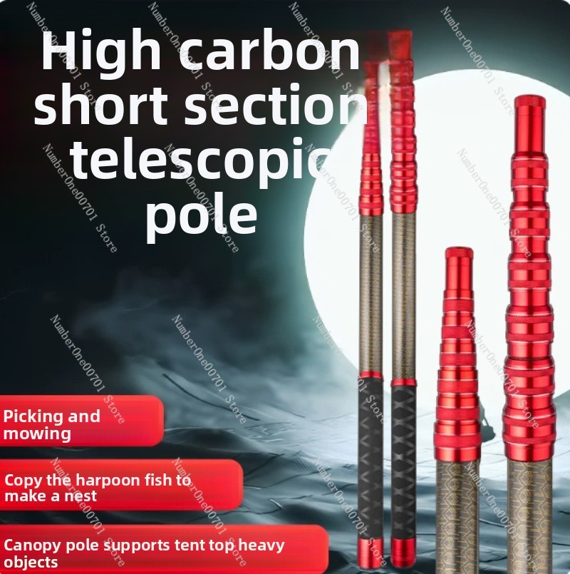 短節超軽量、硬質、高炭素大型魚釣り竿、ミニポータブル伸縮竿、 - Telescopic Fishing Rod のレビューと価格