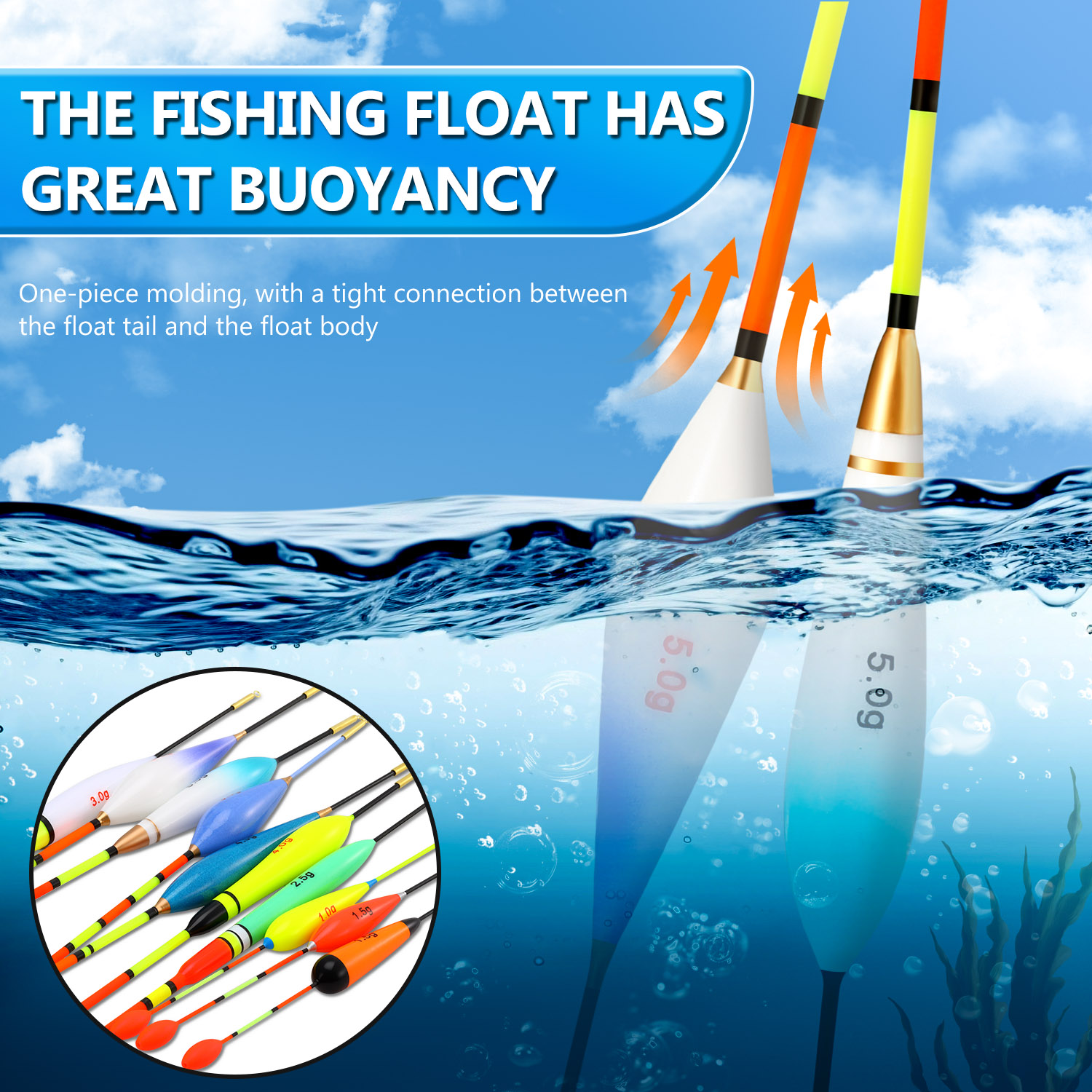 EVA 釣りフロートセット 10 個 1.5-5 グラム調整 - Fishing Equipment Kit のレビューと価格