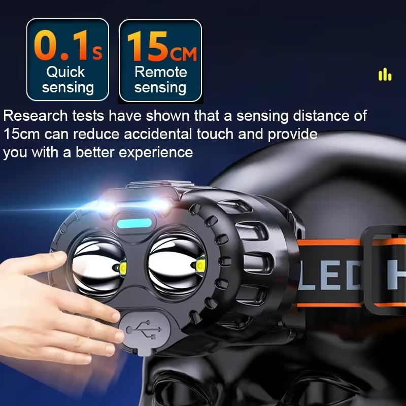 強力な LED 誘導ヘッドランプ IPX4 防水緊急ヘッド懐 - Fishing Headlamp のレビューと価格